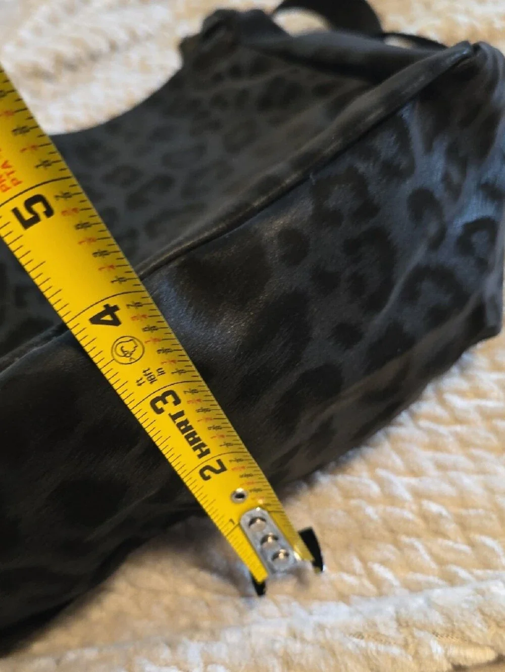 Black Leopard Print Shoulder Bag